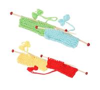 HOODANCOS 4Pcs Mini Knitted Sweater Ornaments for Dollhouse, Small Handcrafted Doll Jumper Decorations in Red, Yellow, Grass Green and Lake Blue, Miniature Knit Sweater Décor for Doll