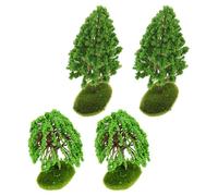 HOODANCOS 4Pcs Miniature Landscape Trees Model Set for Train Scenery and Architecture Simulated Plastic Plant Models for DIY Crafts and Diorama Decoration