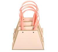 HOODANCOS 4pcs Pink Flower Bouquet Paper Bags with Handles, Portable Floral Wrapping Bags for Bouquets and Plant Packaging, Suitable for Florists and Giving