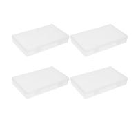 HOODANCOS 4pcs Plastic Money Organizer Box Rectangular Coin and Bill Holder for Desk Currency Tray Home Office School
