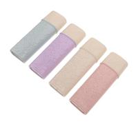 HOODANCOS 4pcs Portable Travel Toothbrush Holder Lid, Plastic Toothbrush Organizer Box for Bathroom, Camping, Home, School Purple, Blue, Pink, Beige, 19.5x6x5.7cm