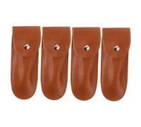 HOODANCOS 4pcs Pu Leather Harmonica Storage Case Set 10-hole Harmonica Holder Pouch Protector Bag for Blues Players and Beginners