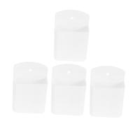 HOODANCOS 4pcs Remote Control Hanger Controller Stand Magnetic Remote Control Holder Remote Control Holders Remote Wall Holder Air Conditioner Remote Holder Small Remote Plastic White