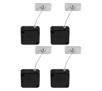 HOODANCOS 4pcs Retractable Anti-Lost Wire Lock with 1m Steel Cable, Automatic Telescopic Security Lock Case with Latch and Square Iron Cap for Retail Display and Laptop Safety