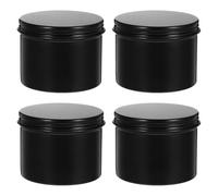 HOODANCOS 4pcs round Aluminum Refillable Storage Jars 120ml Capacity with Screw Lids Protective Empty Containers for Travel and DIY Candle Making