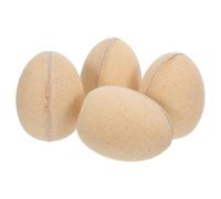 HOODANCOS 4pcs Small DIY Unfinished Wooden Eggs for Painting, Rustic Beechwood Fake Chicken Eggs Craft Kit, Standable Easter Decorations for Home and Art Projects