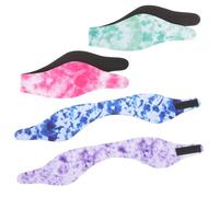 HOODANCOS 4pcs Swim Ear Headbands Ear Bands Waterproof Sbr Diving Material Lovely Printed Design Protecting from Water for Men Women Traveling to The Pool Swimming