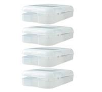 HOODANCOS 4pcs Toothbrush Holder Green Storage Case for Electric Toothbrush Heads Portable Small Brush Head Organizer Box Made of Sturdy Plastic Easy to Open and Close