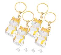 HOODANCOS 4pcs Transparent Pet Hair Keepsake Box Keychain Dog Hair Collector Memorial Charm for Cats and Dogs Secure Storage Pendant for Memory Preservation and Heartfelt Tribute