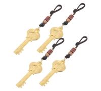 HOODANCOS 4pcs Year of The Horse Keychain Chinese Keychain Horse Charm 2026 Chinese New Year Lucky Pendant for Car Good Luck Charm Zodiac Animal Keyring Golden Brass