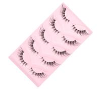 HOODANCOS 5 Pairs Black False Eyelashes Classic Fox Eye Lash Strip Lightweight and Safe with No Excessive Adhesive Residue, for Daily Makeup and Stage Use