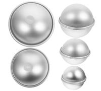 HOODANCOS 5 Pairs DIY Bath Ball Molds Alloy Deep Cavity Soap Bath Bomb Making Supplies Baking Accessory High Temperature Resistant for Creative Crafting
