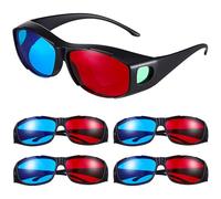 HOODANCOS 5 Pcs Lightweight Comfortable Plastic Anaglyph 3d Glasses for Movie Viewing at Home and Cinemas Red and Blue 3d Glasses for Enhanced Movie Experience