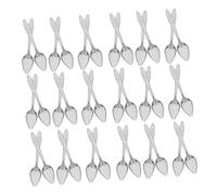 HOODANCOS 50pcs Chick Feeding Tool Pet Hand Feeding Spoon Pet Food Scoop Parrot Food Spoon Heart Prop Silver