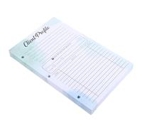 HOODANCOS 50pcs Client Information Record Cards with Punch for Small Business Binder Insert Efficient Client Profile Sheets for Salon Office Hotel Restaurant Use