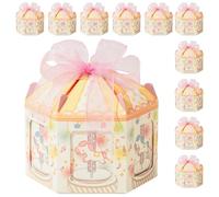 HOODANCOS 50pcs Favor Box Candy Boxes Storing Cookies Create Festive Atmosphere Unique Shape Paper Ribbon Wedding Theme Party Decorations Valentine's Day Christmas Thanksgiving