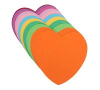 HOODANCOS 50pcs Heart Shaped Colored Cardstock Note Pads Sticky Convenience Labels for Office School Home Bright Colors Adhesive Reminder Notes for Writing and Message Recording