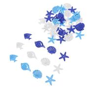 HOODANCOS 50pcs Mediterranean Ocean Theme Wooden Craft Cutouts Assorted Sea Elements Including Fish Shells and Snails for DIY Jewelry Scrapbooking Kindergarten Wall Art and Coastal Home