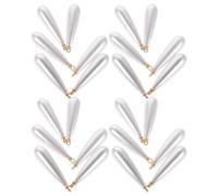 HOODANCOS 50pcs Pearl Pendant Charms Faux Pearl Teardrop Beads with Loop, Plastic and Metal, White, for Necklace and Earring Crafting Enthusiasts, Craft and Formal Events
