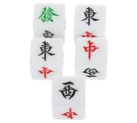HOODANCOS 5Pcs 22Mm Acrylic Mahjong Dice Set East South West North Wind Directions for Board Game Entertainment and Mahjong Accessories