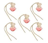 HOODANCOS 5pcs 8ml Car Hanging Perfume Bottle Pendant Refillable Essential Oil Diffuser Air Freshener with Red Rope for Automotive Interior Aromatherapy Random Color Random Color