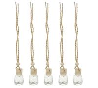 HOODANCOS 5pcs 8ML Diamond-Shaped Glass Hanging Perfume Bottles Car Diffuser Small Reusable Aroma Containers Compact Car Accessory