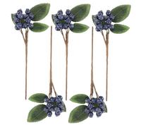 HOODANCOS 5Pcs Artificial Berry Stem Blueberries Christmas Tree Decorations Realistic Fake Berry Branches for Wreath Garland DIY Holiday Crafts
