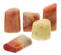HOODANCOS 5pcs Chinese Seal Stone Set for DIY Name Stamp, Red Shoushan Stone Material, Practice Seal Carving for Calligraphy and Art Supplies, Random Style