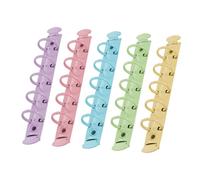 HOODANCOS 5pcs Colorful Metal Binder Rings with Design Stylish Notebook Clip Rings for DIY Scrapbook Projects Secure Loose Leaf Organizers in Green Pink Purple Yellow