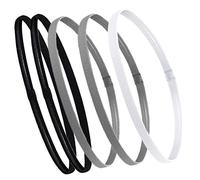 HOODANCOS 5Pcs Elastic Sweatbands for Yoga Running Comfortable Non Slip Headbands for Women Sports Accessory for Fitness Everyday Use