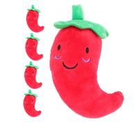 HOODANCOS 5pcs Interactive Squeaky Dog Set, Chili Pepper Shape Plush Chew for Puppies, Sturdy Pet Sound for Teething and Play in Dogs and Cats