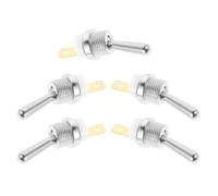 HOODANCOS 5pcs Metal Chainsaw Kill Switch Replacement Kit Gasoline Tool Repair Toggle for Quick Engine Shutdown Safety Disconnect Key for Timber Saw Accessories