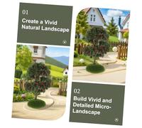 HOODANCOS 5pcs Mini Model Trees for Sand Table DIY Projects Realistic Artificial Apple Trees with Moss and Fruit Elements Plastic Micro Landscape Accessories for Architectural and Railway