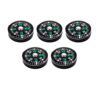HOODANCOS 5pcs Mini Oil Filled Compass Set for Hiking and Outdoor Navigation, Black round Design with Precise Scale and Easy to Operate Features, for Backpacking and Camping