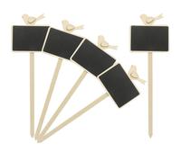 HOODANCOS 5PCS Mini Wooden Chalkboard Plant Labels with Stakes Wear-Resistant Decorative Sign Toppers for Flower Pots Garden Markers Florist Price Tags Writable Message Boards