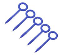 HOODANCOS 5pcs Refillable Flexible Safety Ballpoint Pens with Anti-swallowing Structure and Breakproof Durability, Blue Tpe Retractable Writing Pens for Jail and Prison Interviews