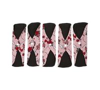 HOODANCOS 5Pcs Reusable Washable Bamboo Sanitary Pads Lightweight Absorbent Menstrual Napkins for Women Postpartum Care Organic Material Comfortable Period Pads