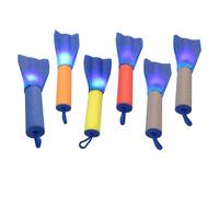 HOODANCOS 6 Pcs Finger Rockets with Flashing Lights Elastic Outdoor Launchers for Hand-eye Coordination and Stress Relief Safe Odorless Play for Boys Random Color