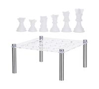 HOODANCOS 6 Pcs Silicone Chess Piece Mold for Epoxy Resin 3D Chess Mould with Storage Rack Holder Reusable Effortless Demolding for DIY Crafting by Educators and Hobbyists