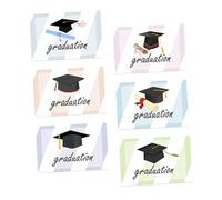 HOODANCOS 6 Sets Graduation Celebration Greeting Cards with Doctoral Cap Design, Delicate Paper Party Cards for School Presents and Graduation Congrats in Uk