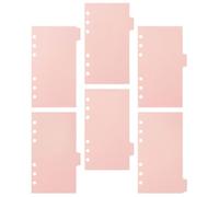 HOODANCOS 6 Sheets -Hole A5 Binder Index Dividers with Tabs for Classification and Sorting Experience, Pink Pp Plastic Sheet for Office Workers and Students, for New Year Organizing