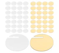 HOODANCOS 60pcs Acrylic Wine Glass Rim Tags Reusable Round Drink Markers for Party Bar Wedding Birthday Shower with Mirror Gold and Transparent Blank Labels