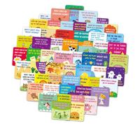 HOODANCOS 60Pcs Cartoon Cards for Boy Girl Double-Sided Funny Notes with Questions Answers Bright Color Game Cards for School Lunch Boxes for Boys and Girls