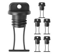 HOODANCOS 6Pcs Black Plastic Boat Drain Plug Kit for Kayak Canoe Hull Drainage Replacement Parts with Threaded Stopper Accessories for Watercraft Maintenance