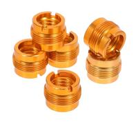 HOODANCOS 6pcs Bracket Converter Mic Stand Adapter Microphone Screw Thread Adapter Threaded Clip Holder Nut Clip Copper Golden