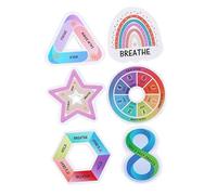 HOODANCOS 6pcs Calm Textured Adhesive Stickers for Phone Cases and Notebooks Sensory Decals with Strong Adhesion Rainbow Geometric Design for Anxiety Relief and Mood Calming