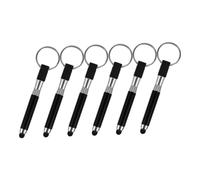 HOODANCOS 6pcs Capacitive Stylus Pens Keychain Set with Touchscreen Pen for Smartphones and Tablets, Mini Finger Stylus Accessories in Black for On-the-go Use