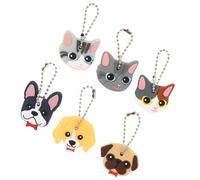 HOODANCOS 6pcs Cartoon Cute Key Cover Set Soft PVC Key Caps for House with Colorful Design for Easy Identification and Home Use