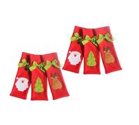 HOODANCOS 6Pcs Christmas Wine Bottle Covers Plush Xmas Wine Bottle Sleeves with Santa Reindeer Tree Designs Festive Bags for Holiday Party Decor