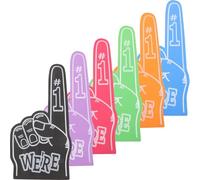 HOODANCOS 6Pcs Colored Foam Fingers Cheerleading Hands Vibrant Foam Props for Sports Events Games Party Supplies in Red Blue Green Purple Orange Black